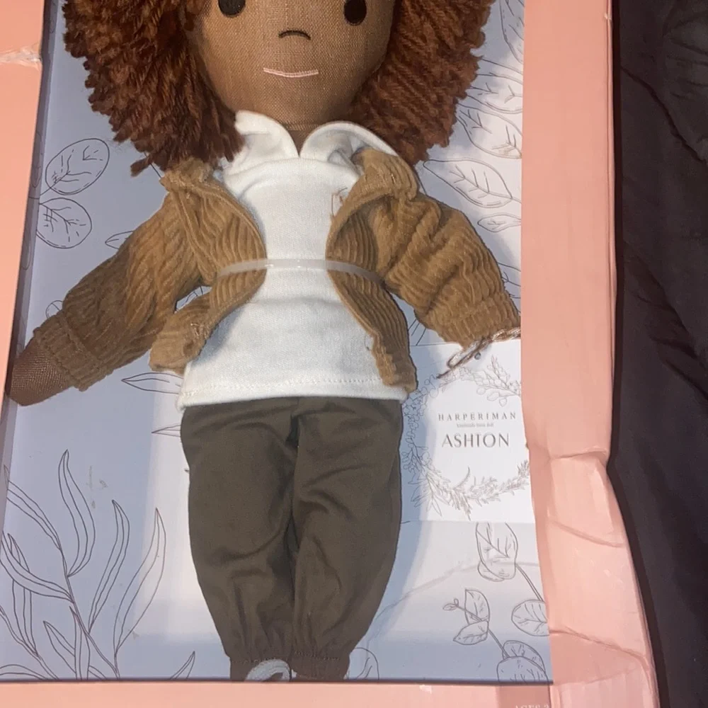Harperiman Ashton handmade linen 14 inch doll, new in box.